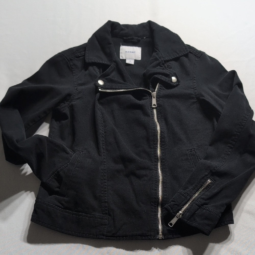 Old Navy Black Denim Jacket Size Junior's XS